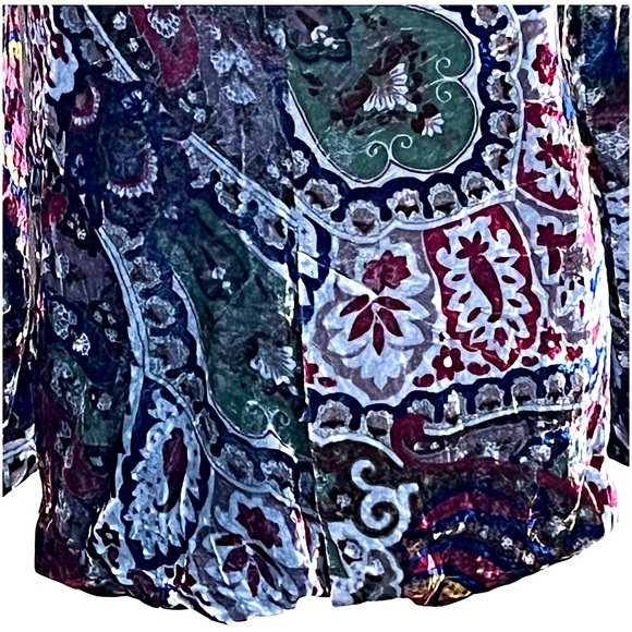 ZARA Women’s Silk Velvet Paisley Floral Print Blazer Size M Boho Artsy Grunge - Picture 8 of 13